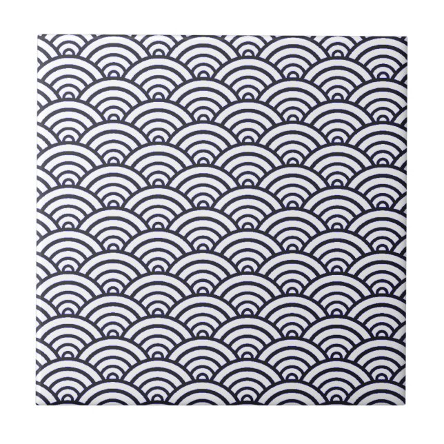 Carreau Vagues bleues japonaises Seigaiha Mer (Devant)