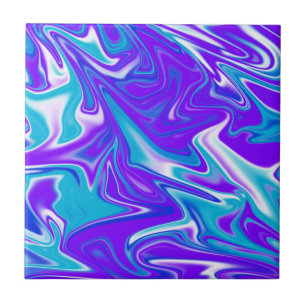 Carreau Vagues célestes : Le marbre bleu blanc et violet