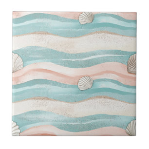 Carreau Vagues Côtières Boho Coquillages - Ambiance Calme