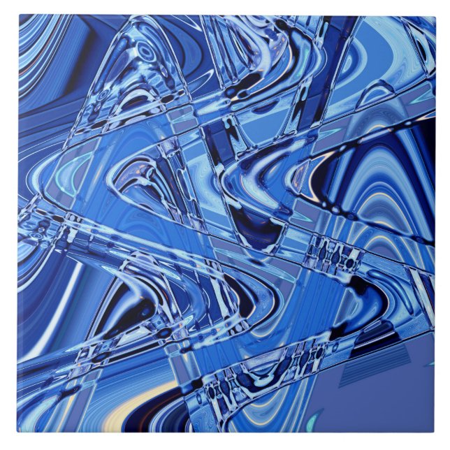 Carreau vagues de routes en bleu (Devant)