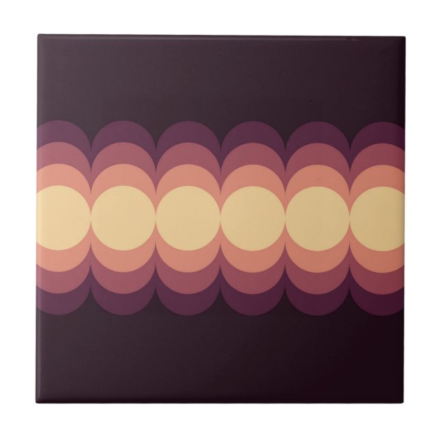 Carreau Vagues design en beige, rose et violet (Devant)