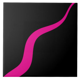Carreau Vagues simples 3 en Magenta et noir