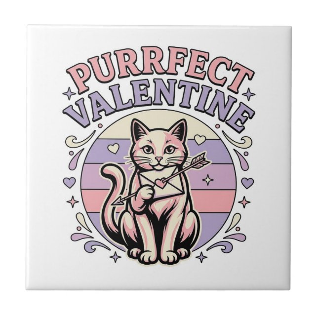 Carreau Valentin chat parfait Amour de la Saint-Valentin V (Devant)
