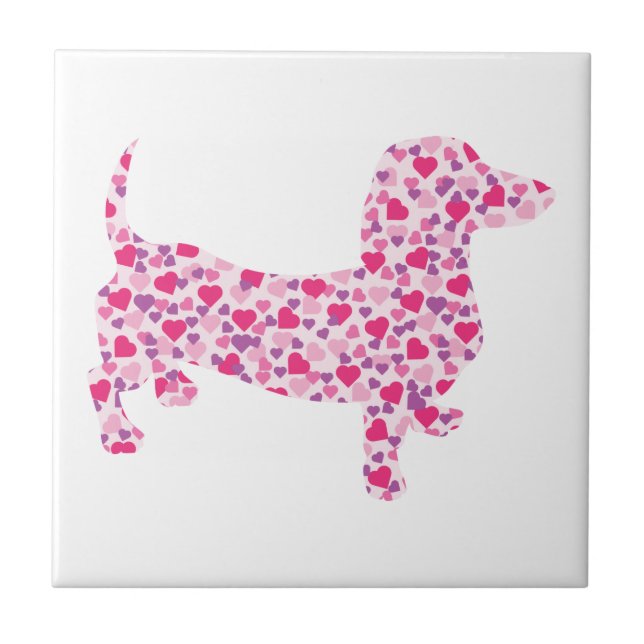 Carreau Valentine Hearts Dachshund (Devant)