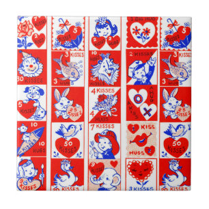 Carreau Valentine Retro Love Hugs Motif