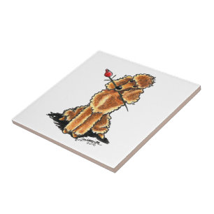 Carreau Valentines d'amoureux de caniche d'abricot