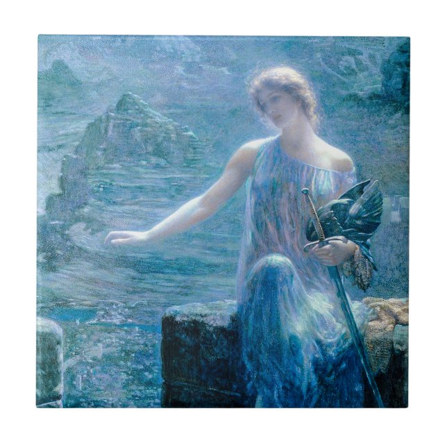 Carreau Valkyrie en robe bleue avec Armure (Devant)