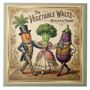 Carreau Valse de légumes Danse de légumes vintage victorie