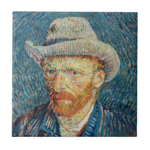 Carreau Van Gogh - Autoportrait avec un Casquette gris