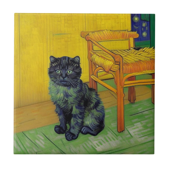 Carreau Van Gogh Black Cat (Devant)