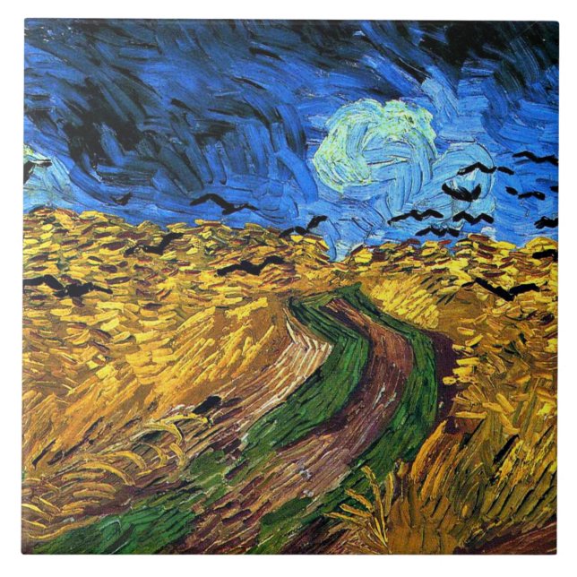 Carreau Van Gogh - Champ de blé avec corbeaux, (Devant)