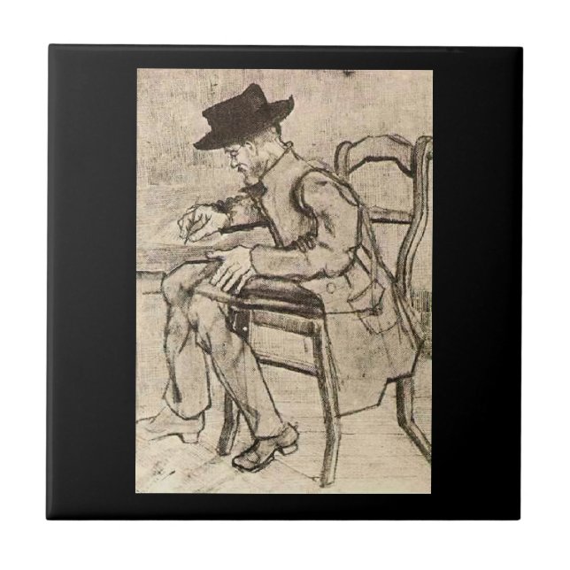 Carreau Van Gogh - Homme Écrivant, Face À Gauche, (Devant)