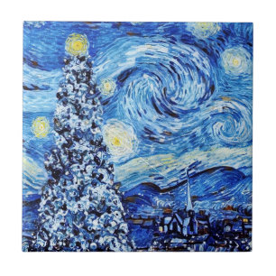 Carreau Van Gogh - La nuit étoilée - Noël blanc