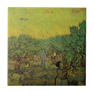 Carreau Van Gogh Olive Grove w Chiffres de cueillette Art 