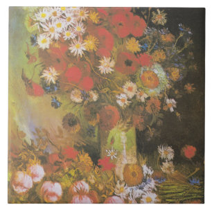 Carreau Van Gogh Peonies Vintages et chrysanthèmes