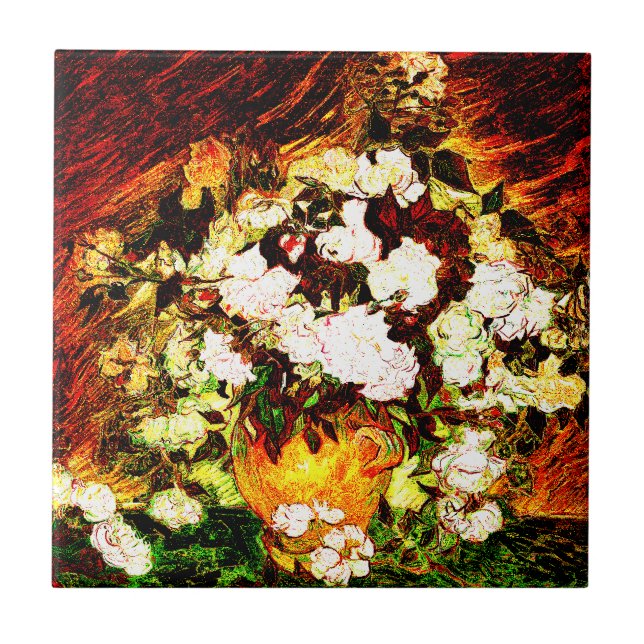 Carreau Van Gogh - roses (Devant)
