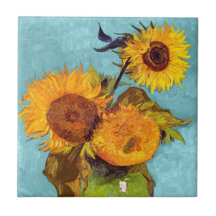Carreau Van Gogh - Trois Tournesols Dans Un Vase - Art