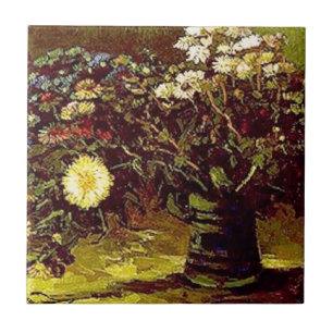 Carreau Van Gogh Vase Fleurit Fleurs Peinture Vintage