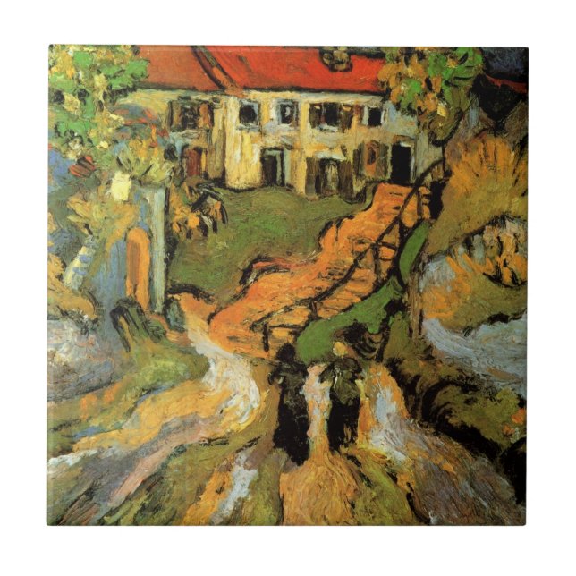 Carreau Van Gogh Village Street et Steps Auvers, Figures (Devant)