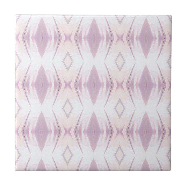 Carreau Vanille blanche lavande rose design d'art géométri (Devant)