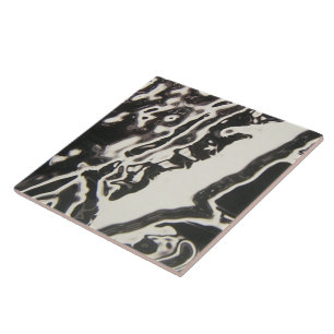 Carreau Vaporwave d'art noir et blanc