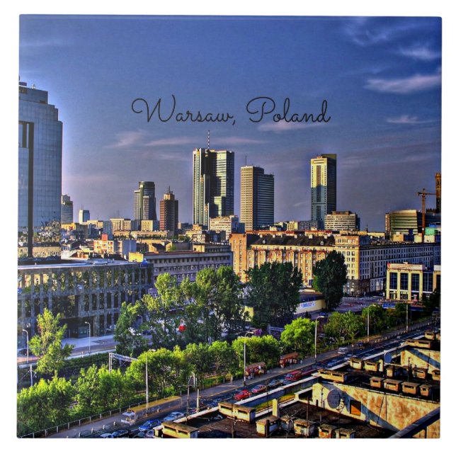 Carreau Varsovie, Pologne, paysage urbain (Devant)