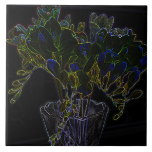 Carreau Vase avec frésia