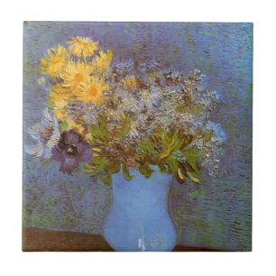 Carreau Vase avec Lilacs et marguerites par Vincent van Go