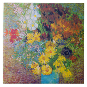 Carreau Vase avec marguerites et anémones, Van Gogh