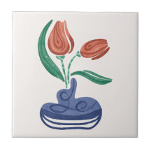 Vase moderne avec tulipes | Floral Still Life Art