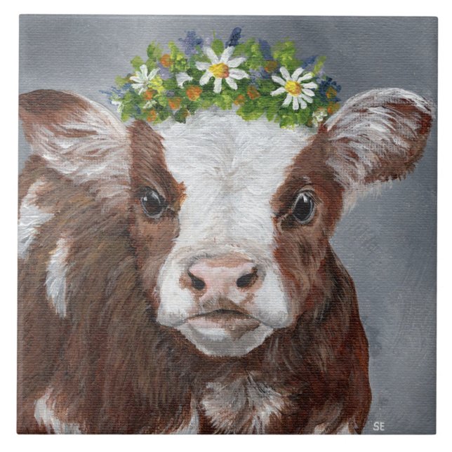 Carreau Veau mignon avec couronne florale (Devant)