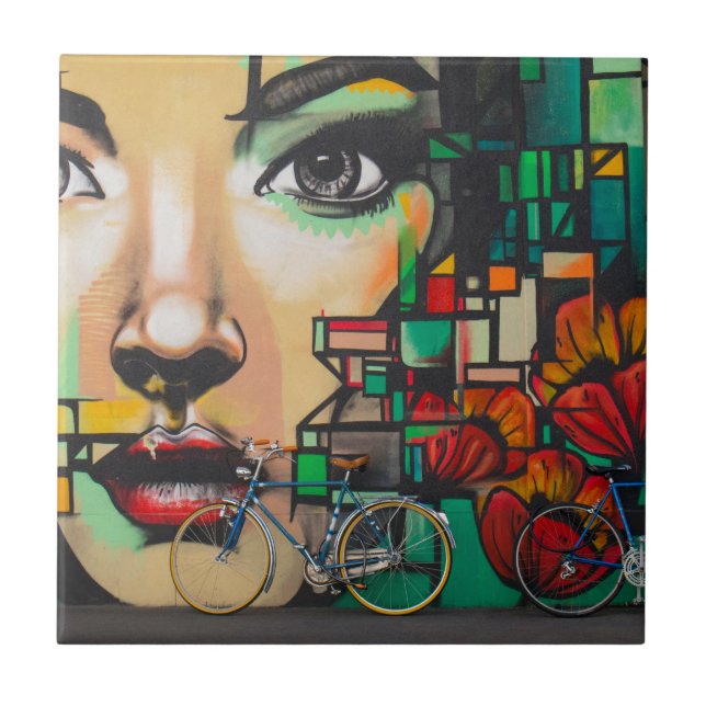 Carreau Vélos sur le mur de Graffiti (Devant)