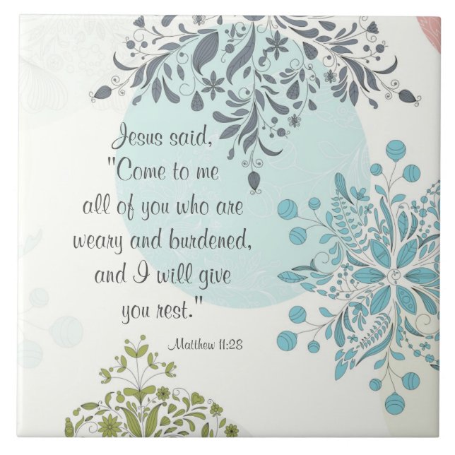 Carreau Venez à moi je vous donnerai le repos Matthieu 11  (Devant)