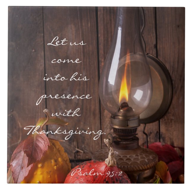 Carreau Venez en sa présence avec Thanksgiving, Psaume 95 (Devant)