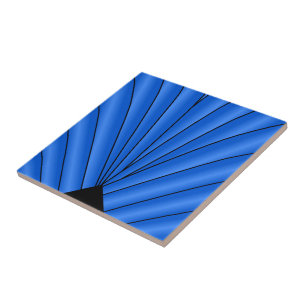 Carreau Ventilateur Art déco Design Carrelage bleu profond