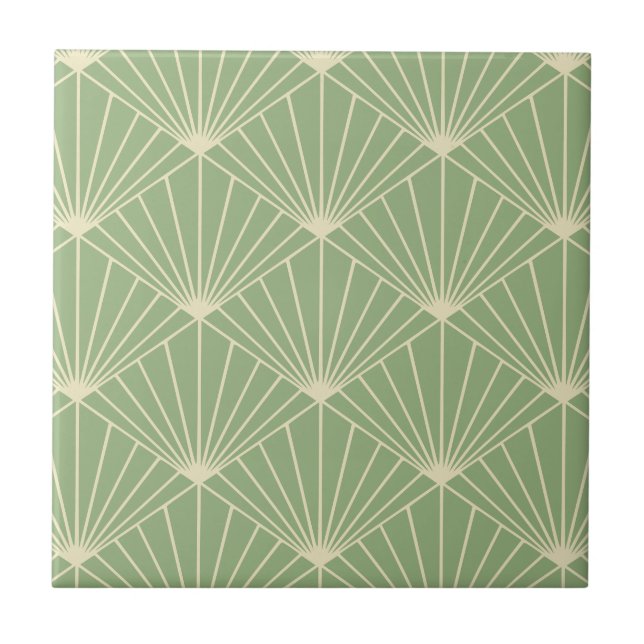 Carreau Ventilateur Art déco Sage Green Motif (Devant)