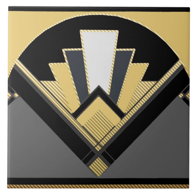 Carreau Ventilateur de style Art déco (Jaune) (Devant)