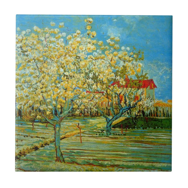 Carreau Verger en fleurs par Vincent van Gogh (Devant)