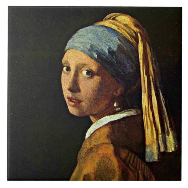 Carreau Vermeer : Jeune fille au collier de perles (2) (Devant)