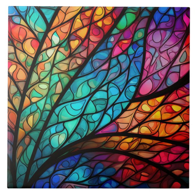 Carreau Verre Abstrait en céramique brillant (Devant)