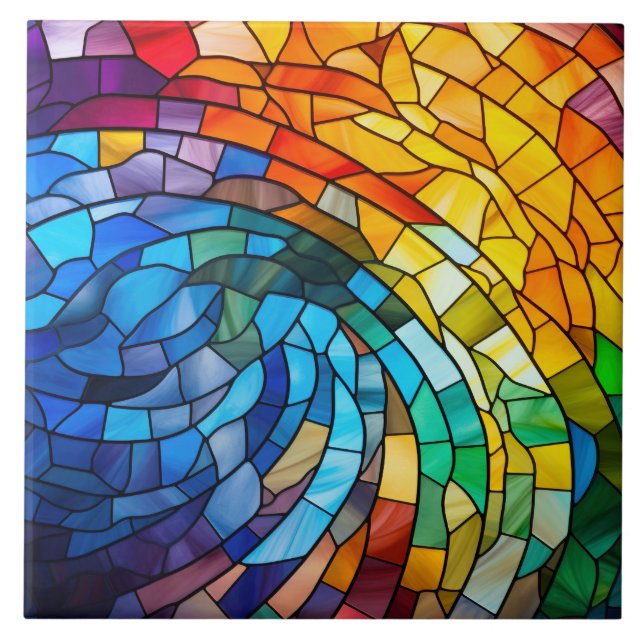 Carreau Verre de couleur arc-en-ciel  (Devant)