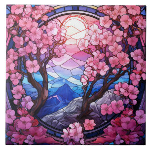 Carreau Verre de couleur Fleur de Cerisier 