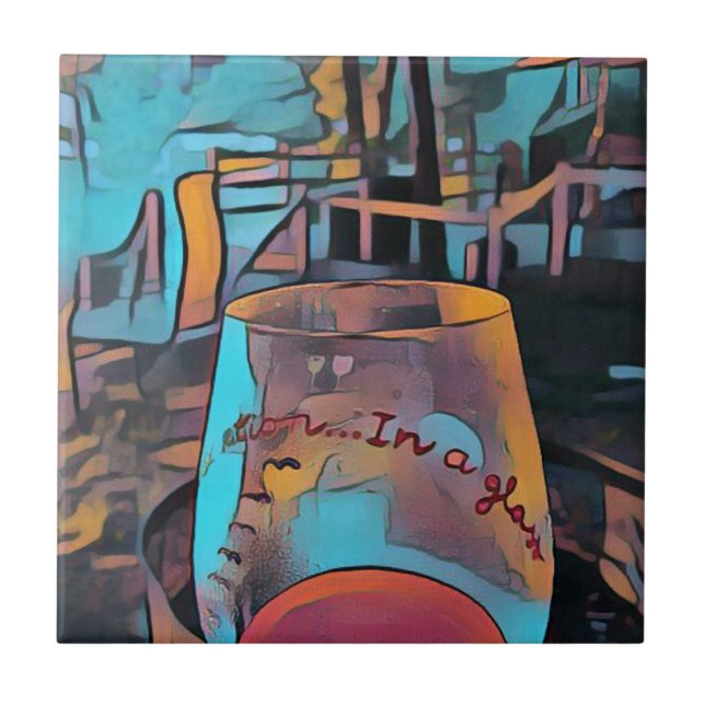 Carreau Verre de vin artistique frais (Devant)
