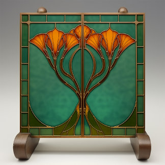 Carreau Verre en fleur enchâssé