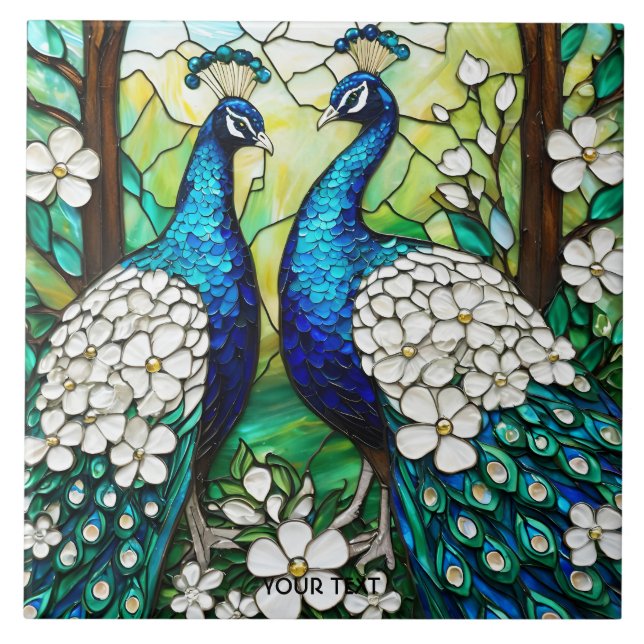 Carreau Verre Peacock Cute Imaginaire (Devant)