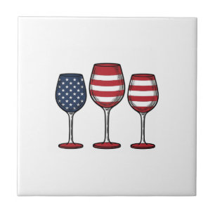 Carreau Verres à vin patriotiques dessin de t-shirt vector