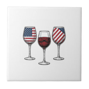 Carreau Verres à vin patriotiques dessin de t-shirt vector