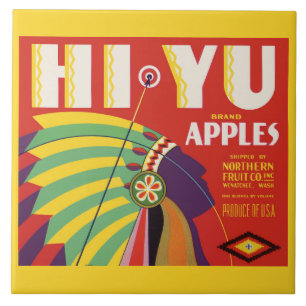 Carreau vers 1930 Hi Yu Apples crate étiquette print