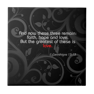 Carreau Vers de bible d'amour, noir/rouge