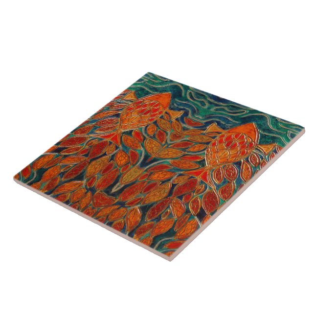 Carreau "Vers la maison" (peinture) (Côté)